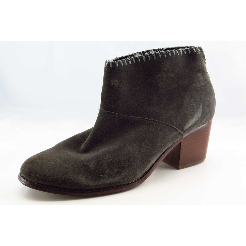 Toms Boot Sz 9 M Short‎ Boots Almond Toe Gray Leather Women